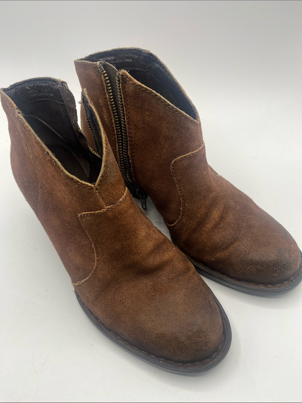 Born Brown Suede Zip Boots